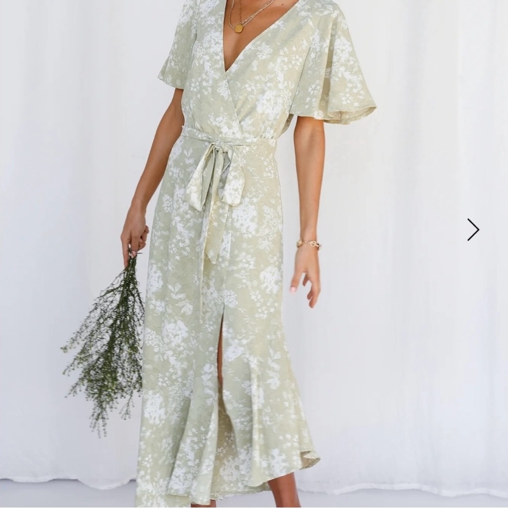 Hello Molly Sage Floral Maxi Dress